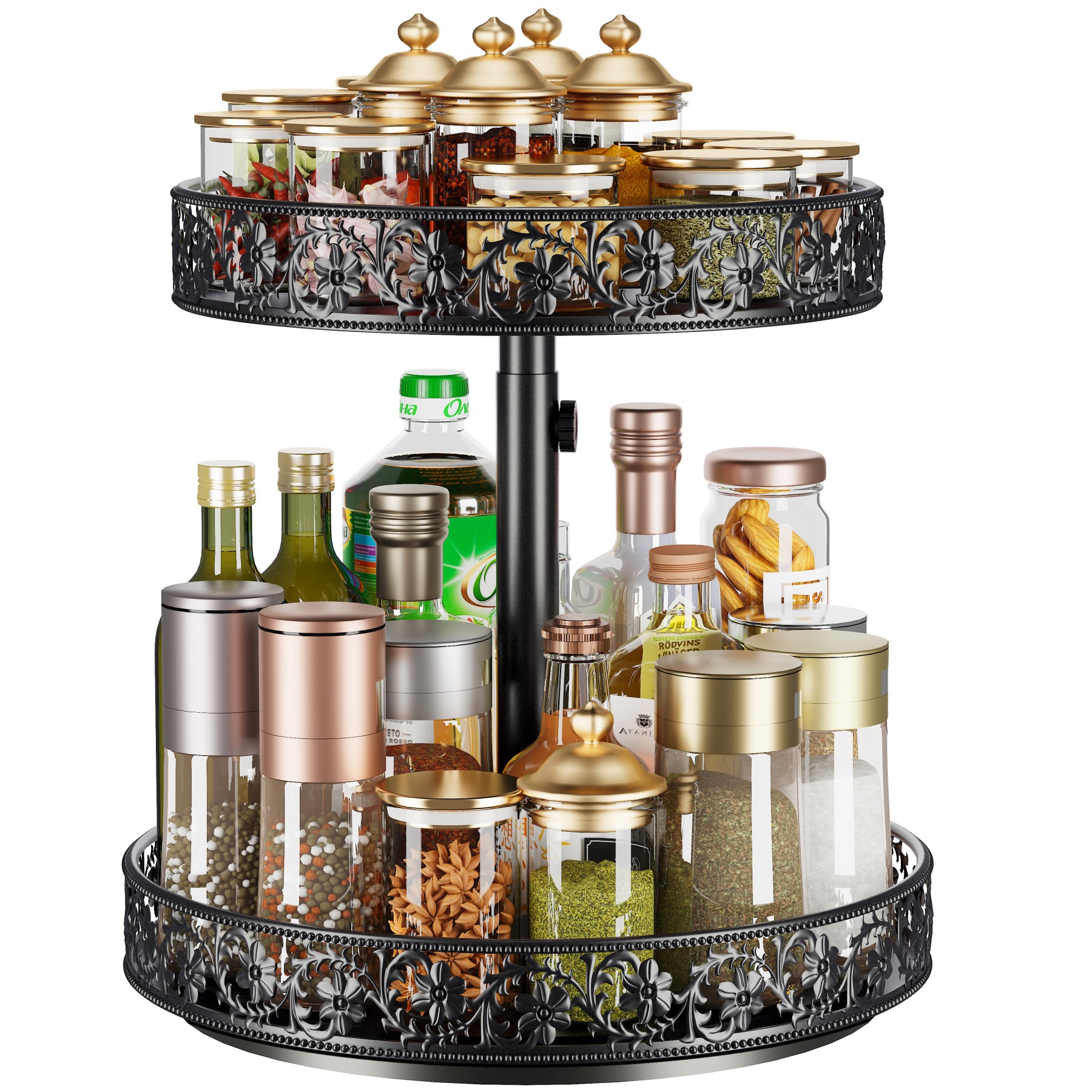 Black 2 tier lazy susan
