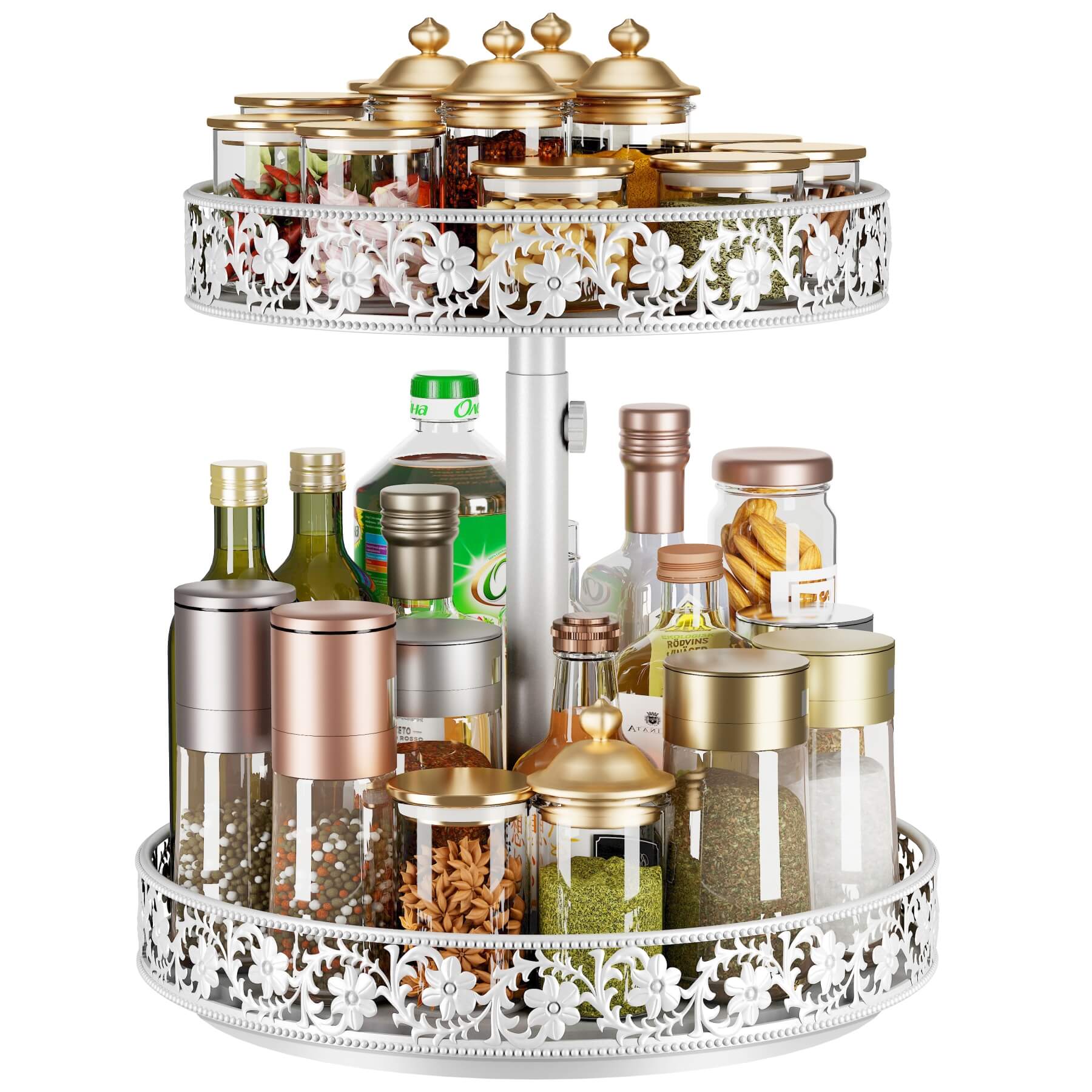 White 2 tier lazy susan