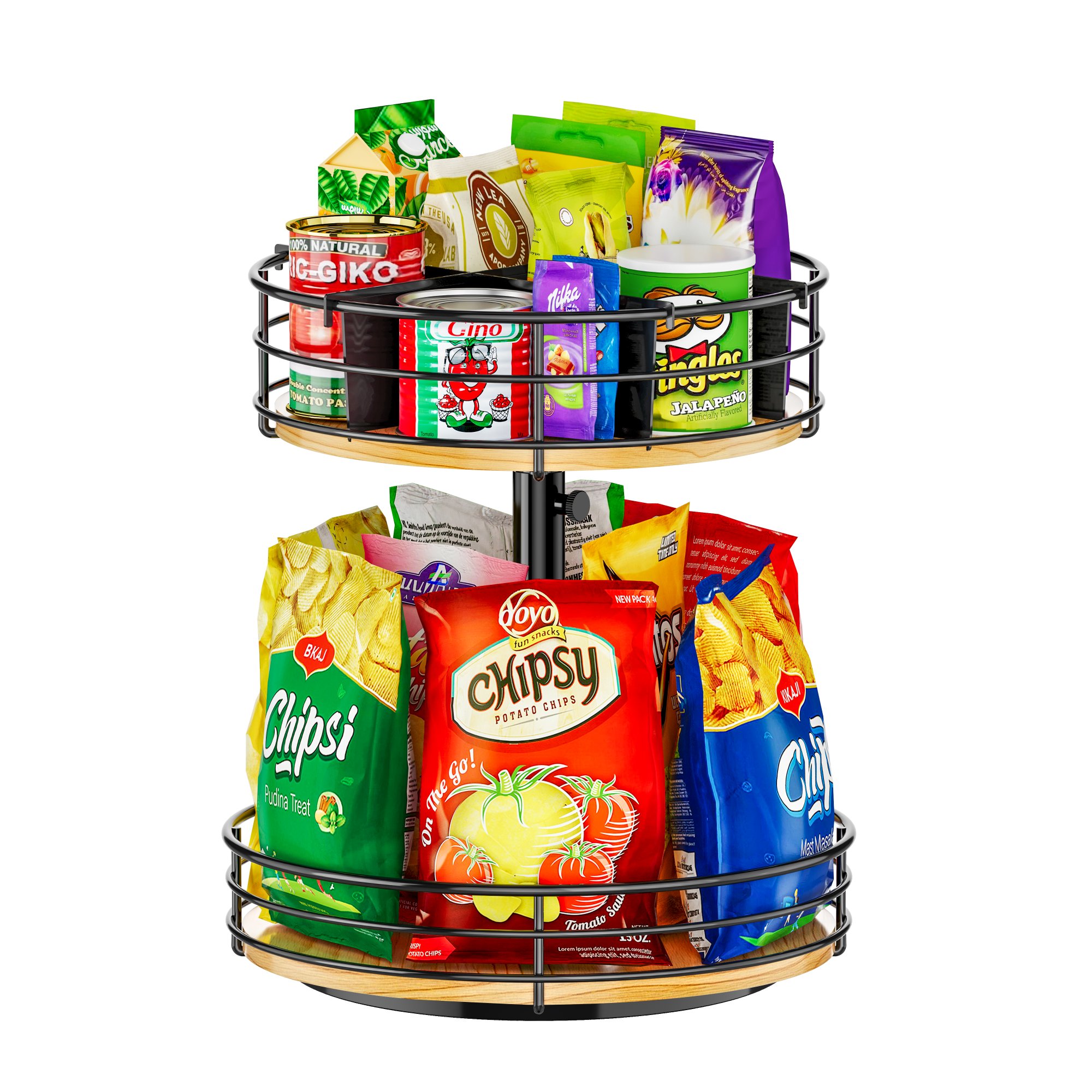2 tier black snack organizer