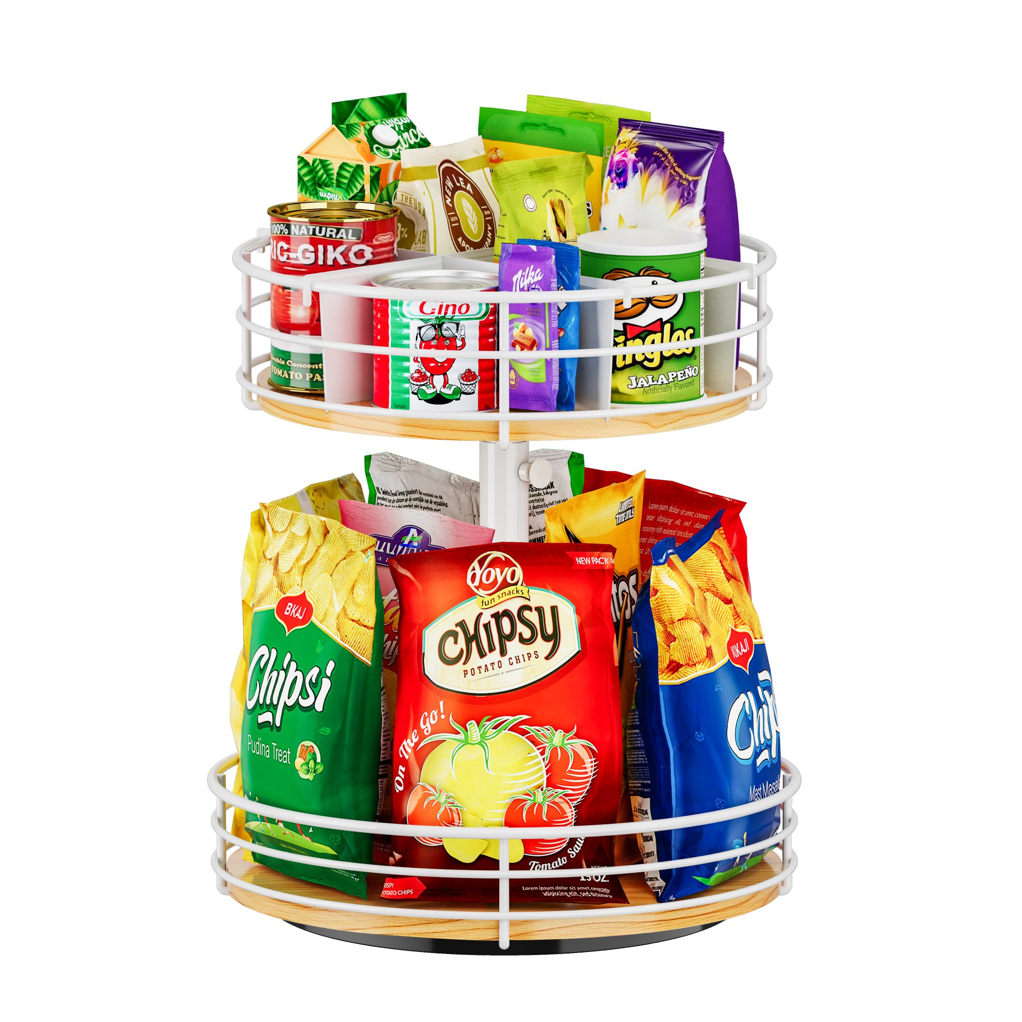 2 tier white snack organizer
